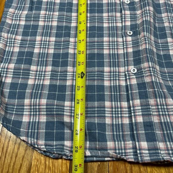Rails Mens Wyatt Shirt Button Up Long Sleeve Melon Pink Blue Plaid Cotton Large - Picture 7 of 10